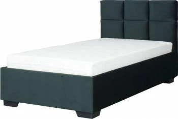 Łóżko tapicerowane 90 Sawona (plusz zielony) ze stelażem i pojemnikiem