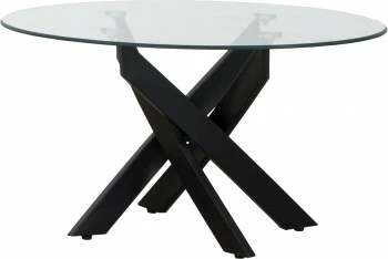 Stolik z blatem ze szkła hartowanego Sieno (czarny) 