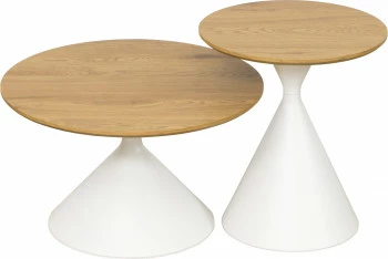 Zestaw dwóch stolików Morino 9 (biały/dąb) 