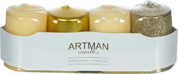 Komplet świec (4szt.) (kremowy/złoty)