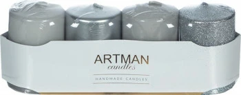 Komplet świec (4szt.) (szary/srebrny)