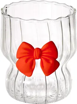 Szklanka z czerwoną kokardką Bella 33