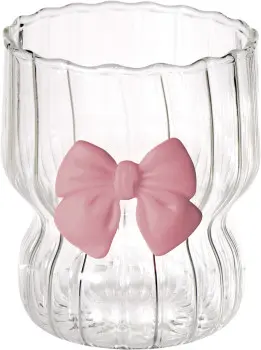 Szklanka z różową kokardką Bella 33