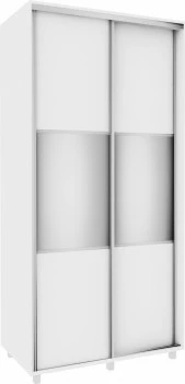 Szafa przesuwna 100 cm lustra (biały mat) 