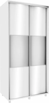 Szafa przesuwna 100 cm lustra (biały połysk) 