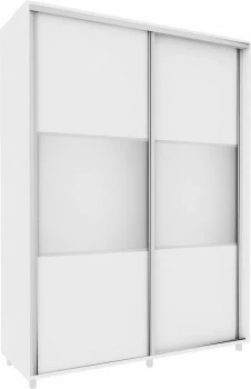 Wysoka szafa przesuwna 180 cm lustra (biały mat)