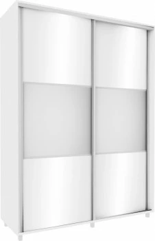 Wysoka szafa przesuwna 180 cm lustra (biały połysk) 