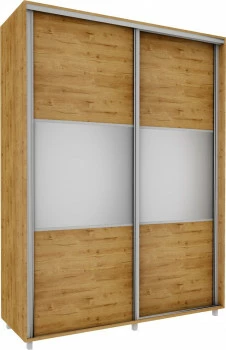 Wysoka szafa przesuwna lustra 180cm (dąb soma ciemny) 