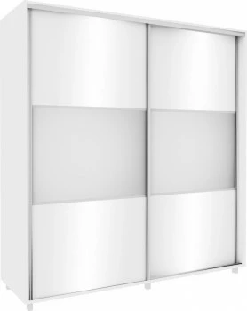 Szafa przesuwna 200 cm lustra (biały połysk) 