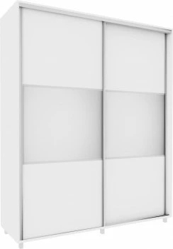 Wysoka szafa przesuwna 200 cm lustra (biały mat)