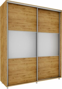 Wysoka szafa przesuwna lustra 200cm (dąb soma ciemny) 