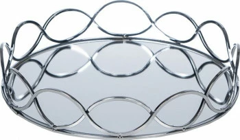 Taca lustrzana duża Naturos (srebrny) 