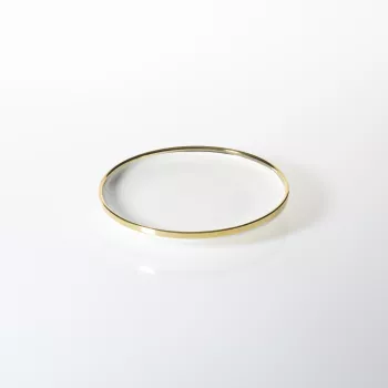 Talerz deserowy Cindy biały ze złotym paskiem 