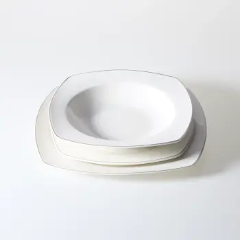 Zestaw talerzy Silla 18 elementów (biały/srebrny) 