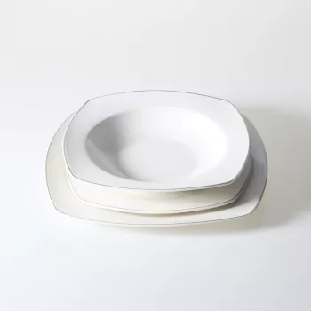 Zestaw talerzy Silla 18 elementów (biały/srebrny) 