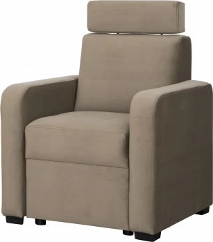 Fotel Lazur - boczki Alka (plusz brąz)