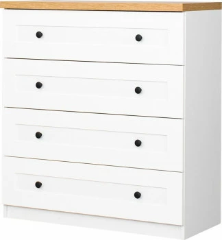 Komoda z czterema szufladami Toskania (biały/dąb Soma ciemny) 