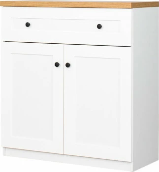 Komoda z drzwiczkami i szufladą Toskania (biały/dąb Soma ciemny)