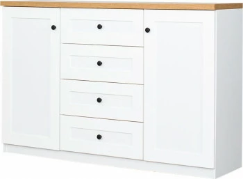 Komoda z drzwiczkami i czterema szufladami Toskania (biały/dąb Soma ciemny) 