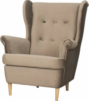 Fotel uszak Werina (plusz brąz) 