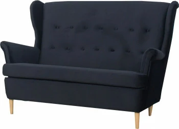 Sofa 2-osobowa Werina (plusz czarny) 