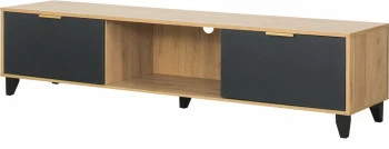 Szafka RTV drzwiczkami i półką Floryda (grafit/dąb Soma ciemny)