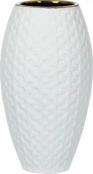 Wazon ceramiczny Konti 26 (biały/złoty)