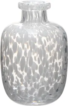 Wazon szklany mały Dots 50 (przezroczysty/ biały) 