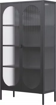 Witryna metalowa Groovi 2 drzwiowa (czarny) 