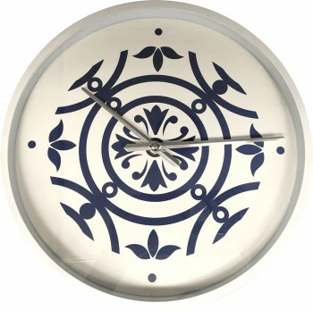 Zegar ścienny Happy Time 42 (biały/niebieski) 