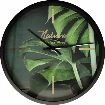 Zegar ścienny Happy Time 43 (czarny/zielony) 