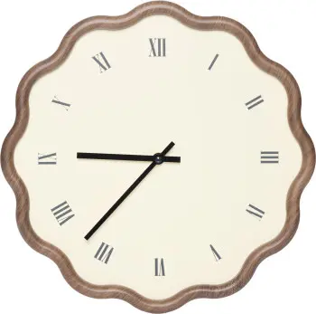 Zegar ścienny Darkwood 45 (kremowy/ciemny brąz)