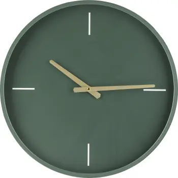 Zegar ścienny Naturos (ciemno zielony/złoty)