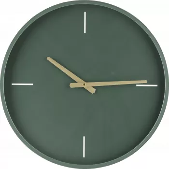 Zegar ścienny Naturos (ciemno zielony/złoty) 