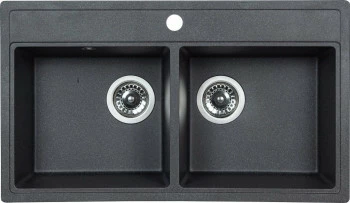 Zlew 2-komorowy Luna (czarny)