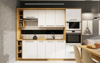 Kuchnia Bellona (biały połysk/dąb soma ciemny)