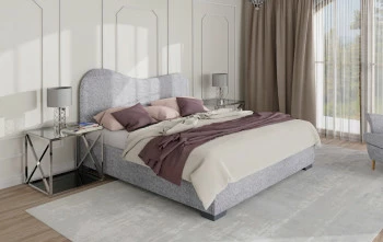 Sypialnia - łóżko Cloudi (boucle szary)