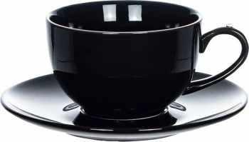 Filiżanka z ozdobną rączką+spodek Krystalis 23 (czarny)