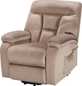 Fotel elektryczny regulowany z funkcją podnoszenia Duke 28 (brązowy) 