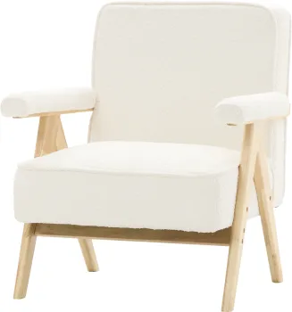 Fotel Vintage 25 (boucle kremowy) 