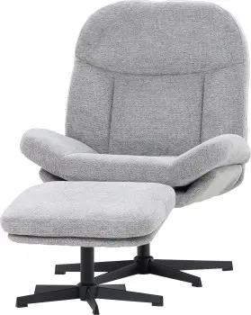 Zestaw wypoczynkowy fotel obrotowy + podnóżek Tramonto 2 (rojal szary) 