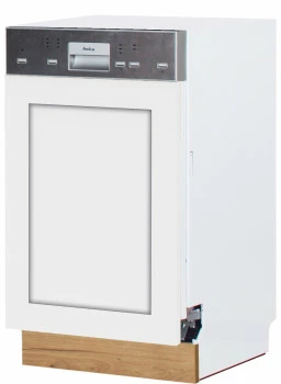 Dolna zabudowa zmywarki 45 z panelem odkrytym Laurencja (biały lakier mat/dąb Soma ciemny)
