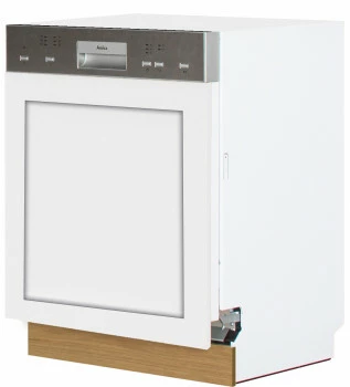 Dolna zabudowa zmywarki 60 panel odkryty Laurencja (biały lakier mat/dąb Soma ciemny)