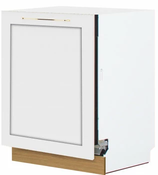Dolna zabudowa zmywarki 60 panel zakryty Laurencja (biały lakier mat/dąb Soma ciemny)