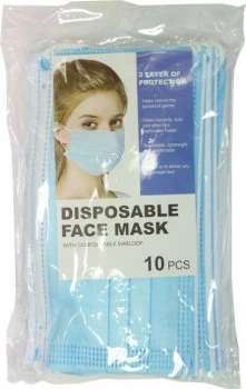 Maseczka ochronna na twarz (10 szt) (niebieski) 