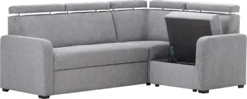 Narożnik Lazur z siedziskiem 3-os. rozkładanym i i 1-os. (rojal szary) 