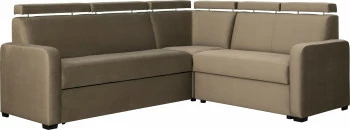 Narożnik Lazur z siedziskiem 3-os. rokładanym i 2-os. (plusz brąz)