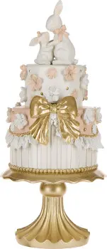 Ozdoba wielkanocna torcik Pink Easter 40 (biały/złoty/różowy)