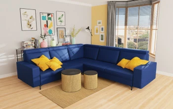 Salon - narożnik Nairobi (plusz granat) 