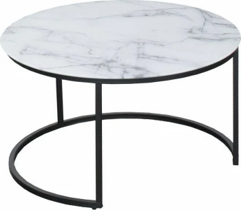 Stolik kawowy 80cm Marbi 3 (biały-marmur)